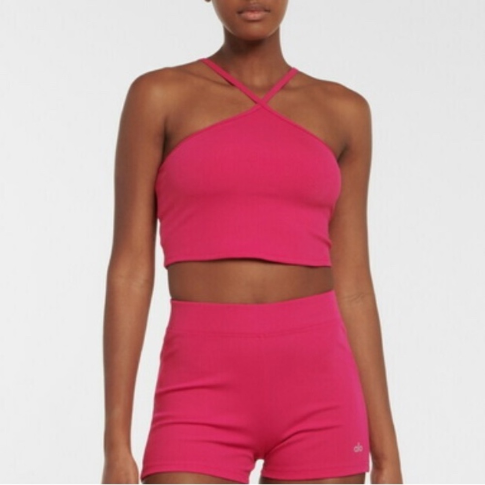 ALO Yoga Fuchsia Cross-Back Top